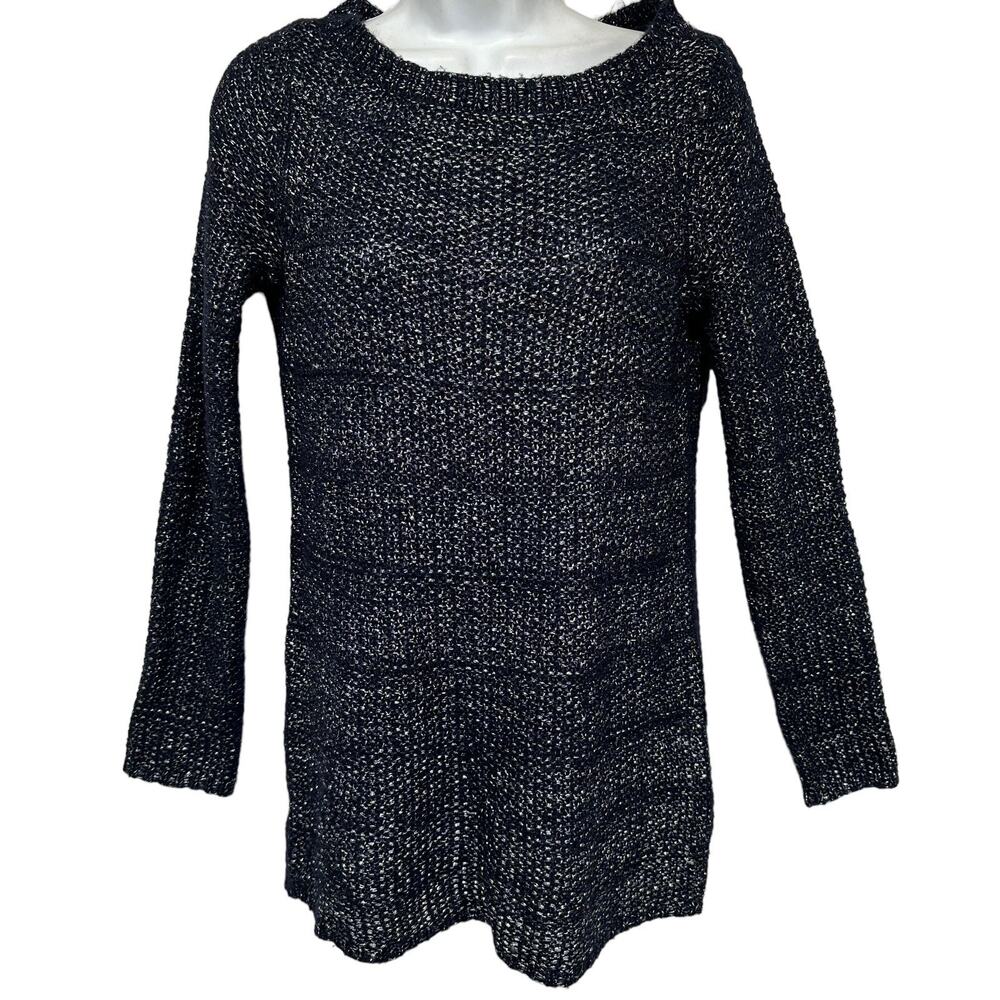 WHbM white house black market blue metallic knit long sleeve sweater Size XS - Picture 3 of 9